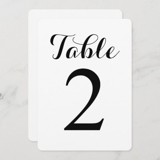 Modern Script Tabelle 2 | TISCHNUMMER (Vorne/Hinten)