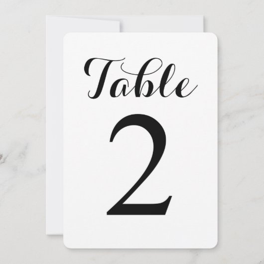 Modern Script Tabelle 2 | TISCHNUMMER (Rückseite)
