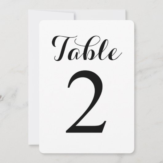 Modern Script Tabelle 2 | TISCHNUMMER (Vorderseite)