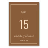 Modern Script Terracotta Hochzeit im Herbst Table  Tischnummer (Vorderseite)