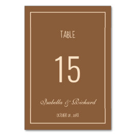 Modern Script Terracotta Hochzeit im Herbst Table Tischnummer