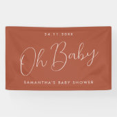 Modern Script terracotta Oh Baby Shower Banner (Horizontal)