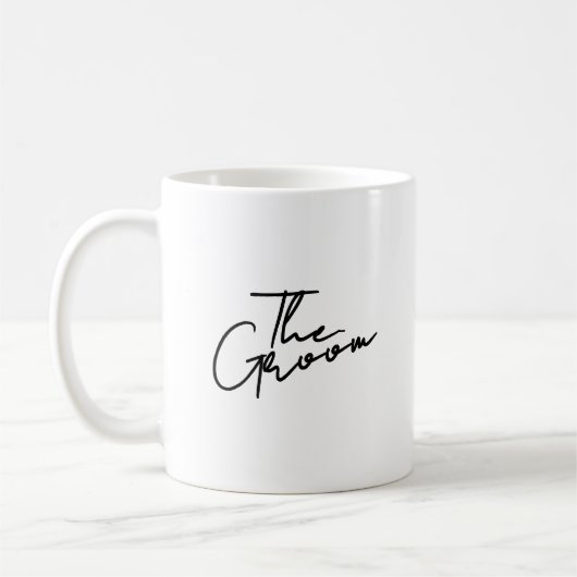 Modern script the groom T-Shirt Kaffeetasse (Links)