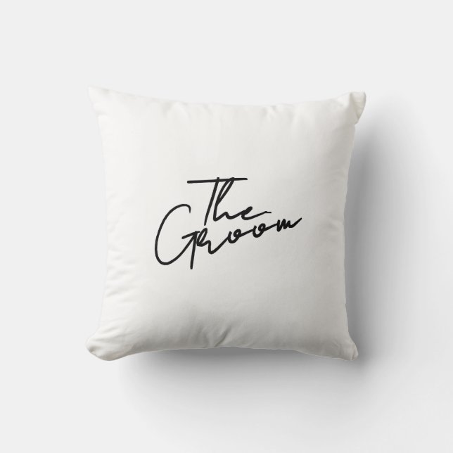 Modern script the groom T-Shirt Kissen (Vorderseite)