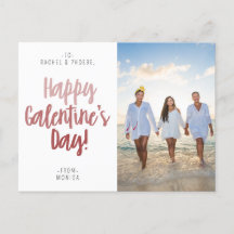 Modern Script Tricolor Happy Galentine's Day Foto