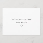 Modern Script Twins Minimalistic Baby Pregnancy Ankündigung (Vorderseite)