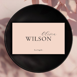 Modern Script Typografy Blush Pink Beruflich Visitenkarte