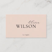 Modern Script Typografy Blush Pink Beruflich Visitenkarte (Vorderseite)