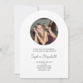 Modern Script Typografy Foto Abschluss Arch Einladung (Rückseite)