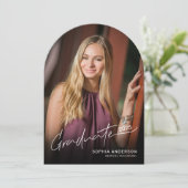 Modern Script Typografy Foto Abschluss Arch Einladung (Stehend Vorderseite)