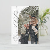 Modern Script Typografy Half Arch Foto Weihnachten (Stehend Vorderseite)