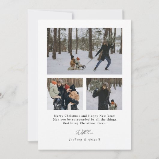 Modern Script Typografy Half Arch Foto Weihnachten (Rückseite)