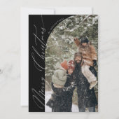 Modern Script Typografy Half Arch Foto Weihnachten (Vorderseite)