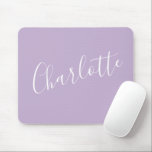 Modern Script Typografy Name Simple Orchid Bloom Mousepad<br><div class="desc">Minimalistischer Skripttypografiename in Orchid Bloom Mouse Pad</div>