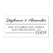 Modern Script Typografy Names & Rücksendeadresse Gummistempel (Prägung)