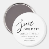 Modern Script Typografy Save the Date Magnet (Vorderseite/Rückseite)