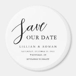 Modern Script Typografy Save the Date Magnet