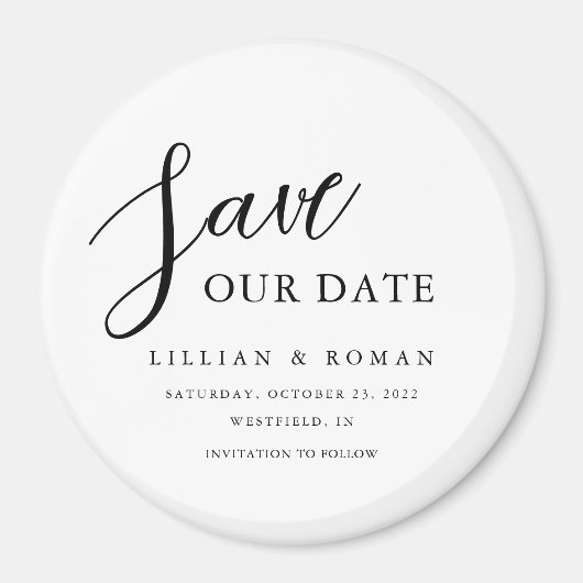 Modern Script Typografy Save the Date Magnet (Vorne)