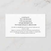 Modern Script Typography Business Card Visitenkarte (Rückseite)