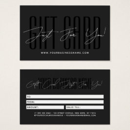 Modern script typography business gift card