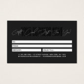 Modern script typography business gift card  (Rückseite)