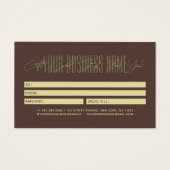 Modern script typography business gift card (Rückseite)