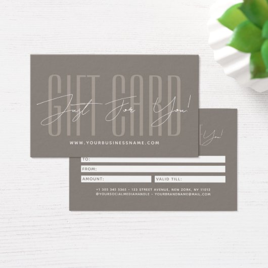 Modern script typography business gift card  (Schreibtisch)