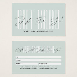 Modern script typography business gift card
