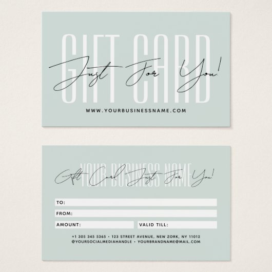 Modern script typography business gift card  (Vorne & Hinten)