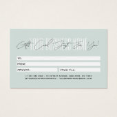 Modern script typography business gift card  (Rückseite)