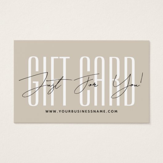 Modern script typography business gift card  (Vorderseite)