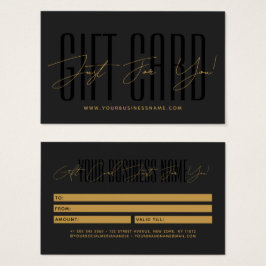 Modern script typography business gift card