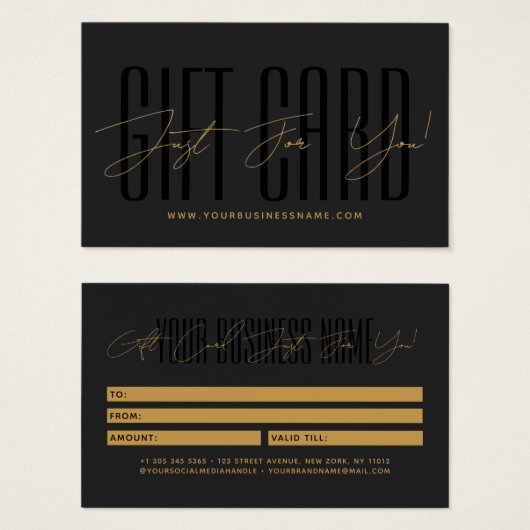 Modern script typography business gift card  (Vorne & Hinten)