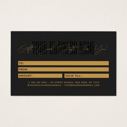 Modern script typography business gift card  (Rückseite)