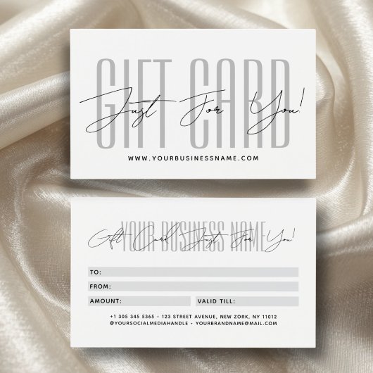 Modern script typography business gift card 