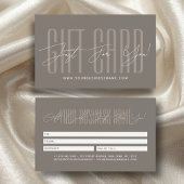Modern script typography business gift card