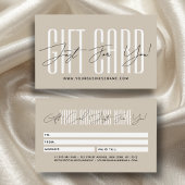 Modern script typography business gift card 