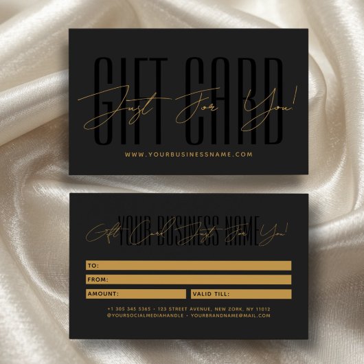 Modern script typography business gift card 