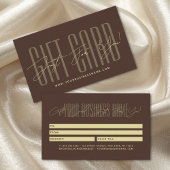 Modern script typography business gift card