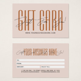 Modern script typography business gift card