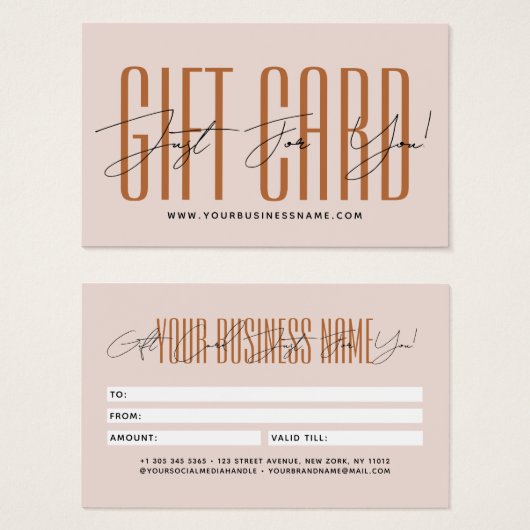 Modern script typography business gift card  (Vorne & Hinten)