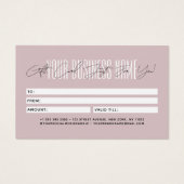 Modern script typography business gift card  (Rückseite)