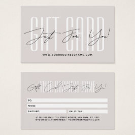 Modern script typography business gift card