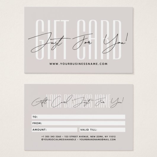 Modern script typography business gift card  (Vorne & Hinten)