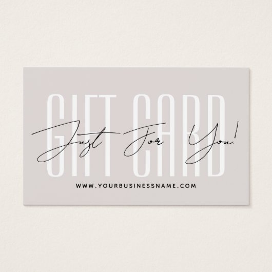 Modern script typography business gift card  (Vorderseite)