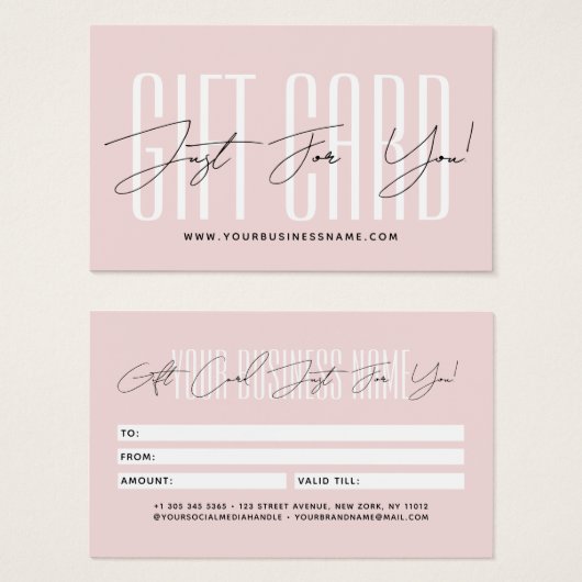 Modern script typography business gift card  (Vorne & Hinten)