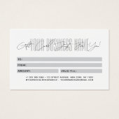 Modern script typography business gift card  (Rückseite)