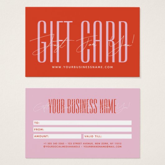 Modern script typography business gift card  (Vorne & Hinten)