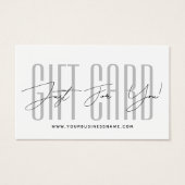 Modern script typography business gift card  (Vorderseite)