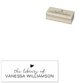 Modern Script Typography Custom Name Book Library  Gummistempel (Stempel)